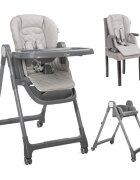 LORELLI Scaun de masa inalt pentru copii Chef Beige Leather 3 in 1 reglabil in mutiple pozitii dotat cu roti si suport pentru picioare
