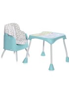 LORELLI Scaun de masa inalt pentru copii Trick convertibil 3in1 Green Net Grey Candy