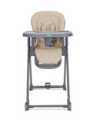 LORELLI Scaun de masa pentru copii Party Beige Leather cadru usor din aluminiu spatar reglabil suport picioare centuri de siguranta roti cos pentru jucarii 6 luni+