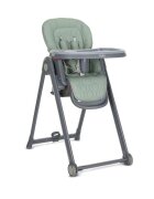 LORELLI Scaun de masa pentru copii Party Green Leather cadru usor din aluminiu spatar reglabil suport picioare centuri de siguranta roti cos pentru jucarii 6 luni+