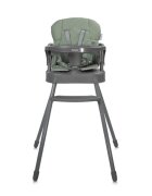 LORELLI Scaun de masa pentru copii Siesta Green Leather 3 in 1 cu suport pentru picioare tavita detasabila si centuri de siguranta