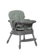 LORELLI Scaun de masa pentru copii Siesta Green Leather 3 in 1 cu suport pentru picioare tavita detasabila si centuri de siguranta
