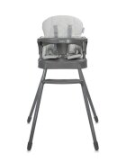 LORELLI Scaun de masa pentru copii Siesta Grey Leather 3 in 1 cu suport pentru picioare tavita detasabila si centuri de siguranta