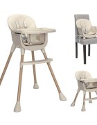 LORELLI Scaun inalt de masa pentru copii Vanilla Beige 3 in 1 varsta 6 luni - 6 ani greutate admisa 26 kg