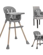 LORELLI Scaun inalt de masa pentru copii Vanilla Grey 3 in 1 varsta 6 luni - 6 ani greutate admisa 26 kg