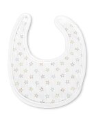 LORELLI Set 2 bavete din bumbac pentru nou-nascut inchidere cu velcro potrivit pentru hranire si in perioada eruptiei dentare 0 luni+ White
