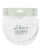 LORELLI Set 2 bavete din bumbac pentru nou-nascut inchidere cu velcro potrivit pentru hranire si in perioada eruptiei dentare 0 luni+ White