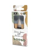 LORELLI Set 2 lingurite din silicon si bambus Grey forma ergonomica