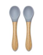 LORELLI Set 2 lingurite din silicon si bambus Grey forma ergonomica