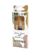 LORELLI Set 2 lingurite din silicon si bambus Yellow forma ergonomica