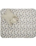 LORELLI Set 2 piese paturica moale 90 x 75 cm pernuta in forma de ursulet 45 x 30 cm Poffy Beige 0 luni+