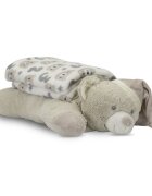 LORELLI Set 2 piese paturica moale 90 x 75 cm pernuta in forma de ursulet 45 x 30 cm Poffy Beige 0 luni+