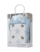 LORELLI Set 2 piese paturica moale 90 x 75 cm pernuta in forma de ursulet 45 x 30 cm Poffy Blue 0 luni+