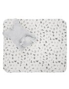 LORELLI Set 2 piese paturica moale 90 x 75 cm pernuta in forma de ursulet 45 x 30 cm Poffy Grey 0 luni+