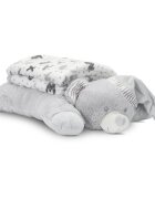 LORELLI Set 2 piese paturica moale 90 x 75 cm pernuta in forma de ursulet 45 x 30 cm Poffy Grey 0 luni+