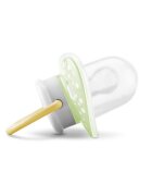 LORELLI Set 2 suzete din silicon moale cu capac si tetina rotunda 6 luni+ Yellow Green