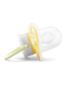 LORELLI Set 2 suzete din silicon moale cu capac si tetina rotunda 6 luni+ Yellow Green