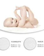 LORELLI Set 4 scutece White flanel si muselina