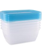 LORELLI Set 5 recipiente rectangulare cu capac pentru pastrarea hranei 0.5 litri transparent