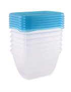 LORELLI Set 6 recipiente rectangulare cu capac pentru pastrarea hranei 0.25 litri transparent
