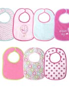 LORELLI Set 7 bavete bumbac si peva 30 x 19 cm inchidere cu banda velcro fetite