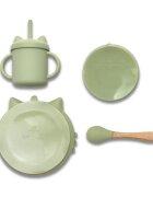 LORELLI Set de hranire din silicon natural 4 piese 6 luni+ Fresh Green