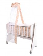 LORELLI Set lenjerie cu 7 piese pentru pat balansoar First Dreams Beige Stars