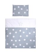 LORELLI Set lenjerie cu 7 piese pentru pat balansoar First Dreams Blue Grey Mist Stars