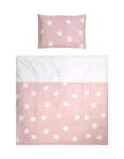 LORELLI Set lenjerie cu 7 piese pentru pat balansoar First Dreams Pale Blush Stars