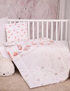 LORELLI Set lenjerie pat 3 piese bumbac ranforce Cosy Bears Piollws Beige