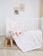LORELLI Set lenjerie pat 4 piese bumbac ranforce Bears Pillows Beige