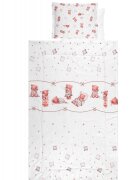 LORELLI Set lenjerie pat 4 piese bumbac ranforce Bears Pillows Beige