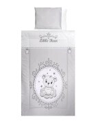 LORELLI Set lenjerie pat 4 piese bumbac ranforce Little Bear Grey