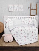 LORELLI Set lenjerie pat 7 piese Lily bumbac ranforce Grey Baloons