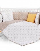 LORELLI Set lenjerie pat 8 piese 70x140 cm bumbac ranforce Crowns Latte