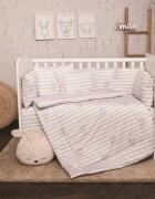 LORELLI Set lenjerie pat 8 piese 70x140 cm bumbac ranforce Grey Striped