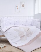 LORELLI Set lenjerie pat 8 piese 70x140 cm bumbac ranforce Honey Bunny Beige
