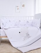 LORELLI Set lenjerie pat 8 piese 70x140 cm bumbac ranforce Little Rabbits Grey