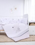 LORELLI Set lenjerie pat 8 piese bumbac ranforce Trend Little Rabbits Grey