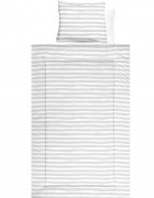 LORELLI Set lenjerie pat bumbac ranforce 4 piese Grey Striped