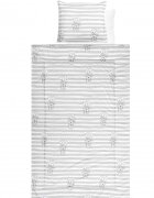 LORELLI Set lenjerie pat bumbac ranforce 4 piese Grey Striped