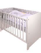 LORELLI Set lenjerie pat Smile bumbac ranforce Elephant Grey Stars 60 x 120 cm