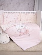 LORELLI Set lenjerie pat Smile bumbac ranforce Pink Ballerina Bear 60 x 120 cm