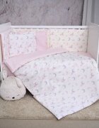 LORELLI Set lenjerie pat Smile bumbac ranforce Pink Moons Stars 60 x 120 cm