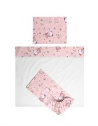 LORELLI Set lenjerie patut 120x60 cm Tiny Dream 3 piese bumbac ranforce Pink Ballerina Bear