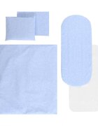 LORELLI Set lenjerie pentru carucior cu protectie impermeabila 7 piese Blue Sky