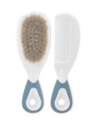 LORELLI Set pieptan cu perie din par natural 0 luni+ blush blue