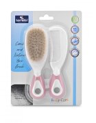 LORELLI Set pieptan cu perie din par natural 0 luni+ blush pink