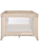 LORELLI Tarc de joaca pentru copii Lorello Sunny Playground Fog Beige Star deschidere laterala cu fermoar geanta de transport