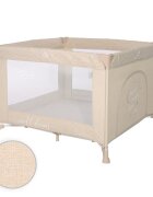 LORELLI Tarc de joaca pentru copii Lorello Sunny Playground Fog Beige Star deschidere laterala cu fermoar geanta de transport